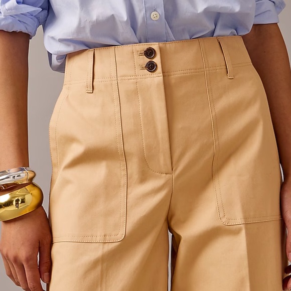 J Crew Argonne Wide Leg Pant in Trench Canvas - Tan | 4 NWT - Picture 3 of 14